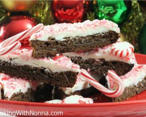 Nutella Peppermint Bark Brownies